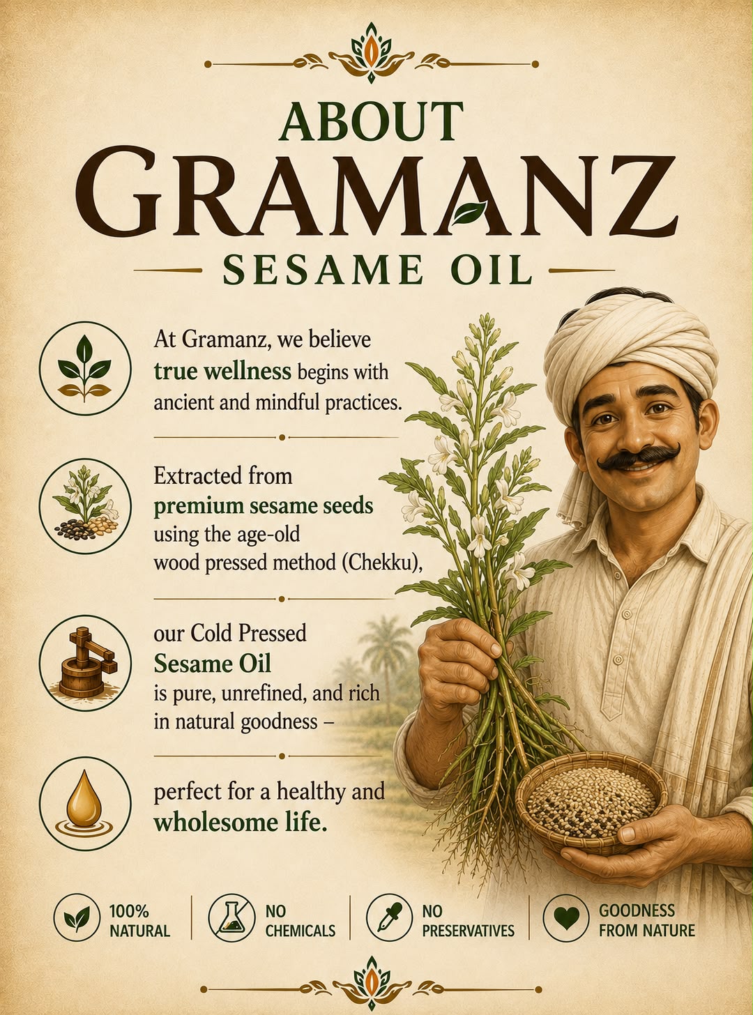 Gramanz Farm & Life Sesame Oil-5 Litres - Image 2